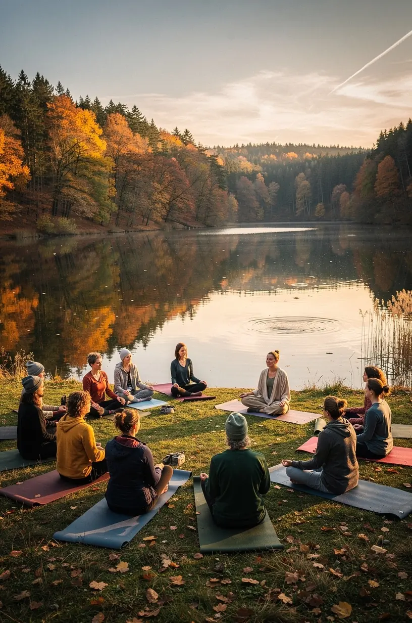 Kinder entdecken spielerisch Pilze und Pflanzen im Wald unter Anleitung eines erfahrenen Naturpädagogen.